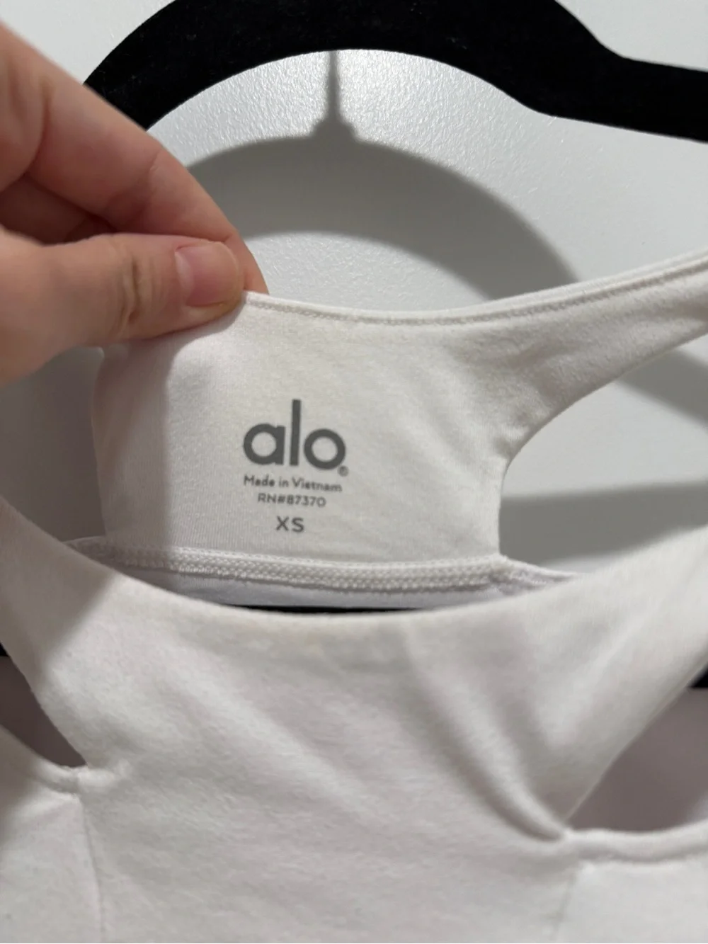 ALO Yoga White Long-Sleeve Cutout Crop Top